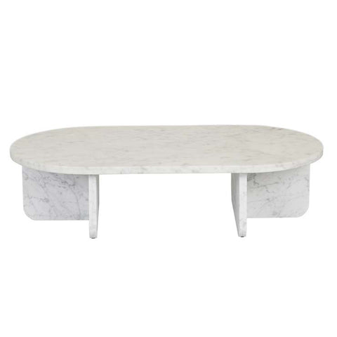 amara curve oval coffee table white