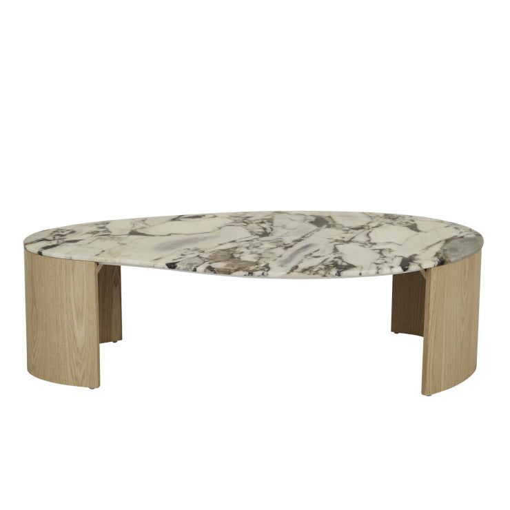 Oberon Curve Marble Coffee Table Natural