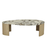Oberon Curve Marble Coffee Table Natural