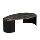 Oberon Curve Marble Coffee Table Black