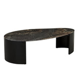 Oberon Curve Marble Coffee Table Black