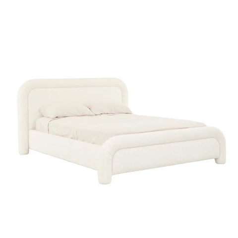 almos chubby bed king ivory boucle
