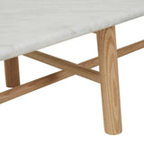 Artie Oval Marble Coffee Table Natural/White