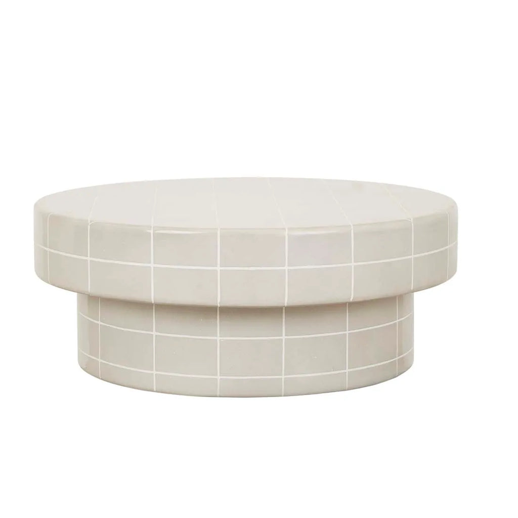 Seville Tile Coffee Table Round Pearl White