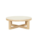 Eyre Coffee Table Small White Marble Oak