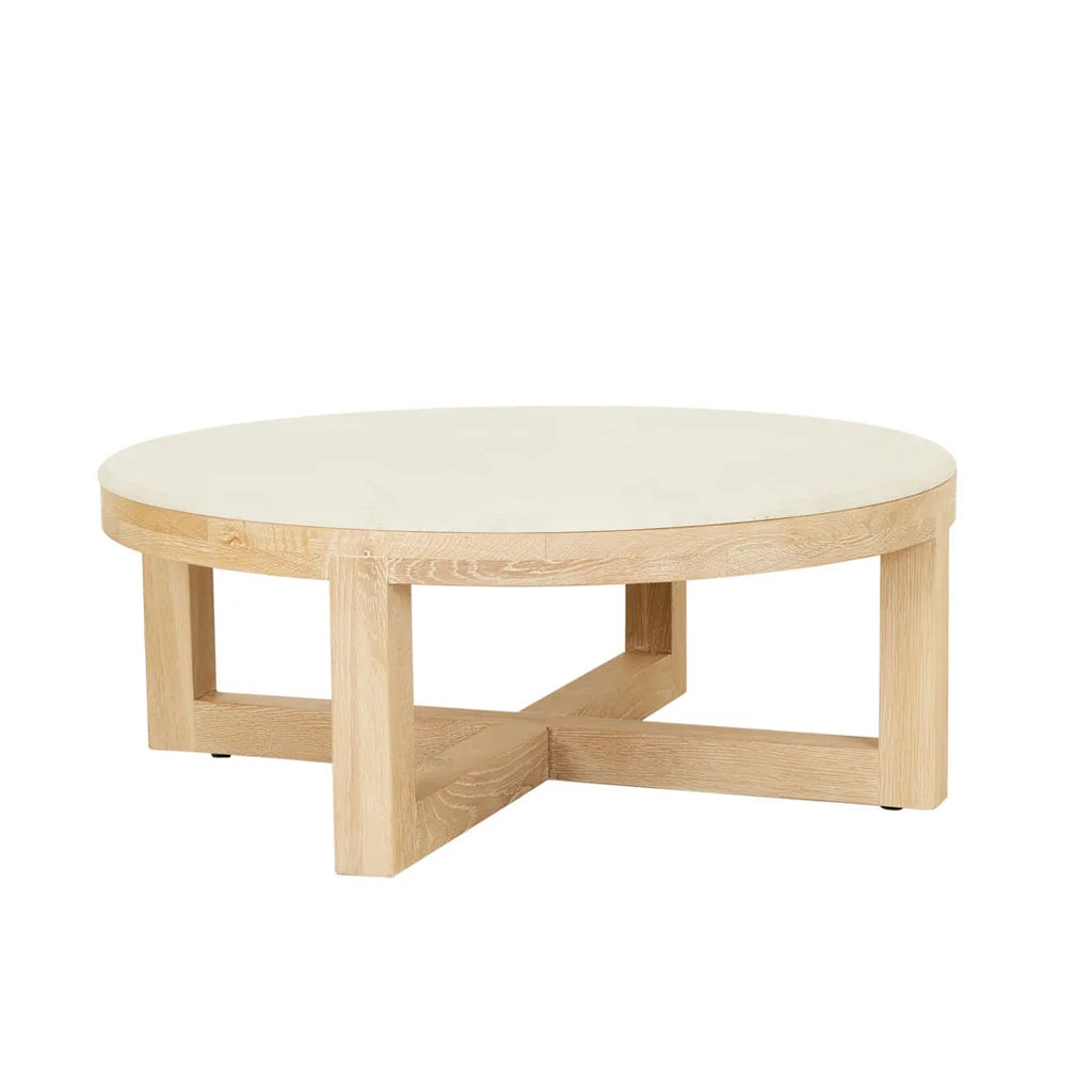 Eyre Coffee Table Small White Marble Oak
