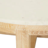 Eyre Coffee Table Small White Marble Oak