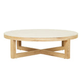 Eyre Coffee Table Large White Marble Oak