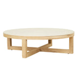 Eyre Coffee Table Large White Marble Oak