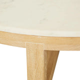 Eyre Coffee Table Large White Marble Oak