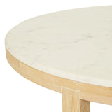 Eyre Coffee Table Large White Marble Oak