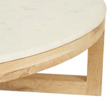 Eyre Coffee Table Large White Marble Oak