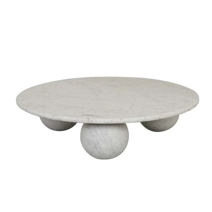 Atlas Sphere Coffee Table White Marble