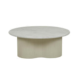 Artie Wave Ripple Coffee Table White Marble