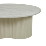 Artie Wave Ripple Coffee Table White Marble