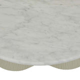 Artie Wave Ripple Coffee Table White Marble