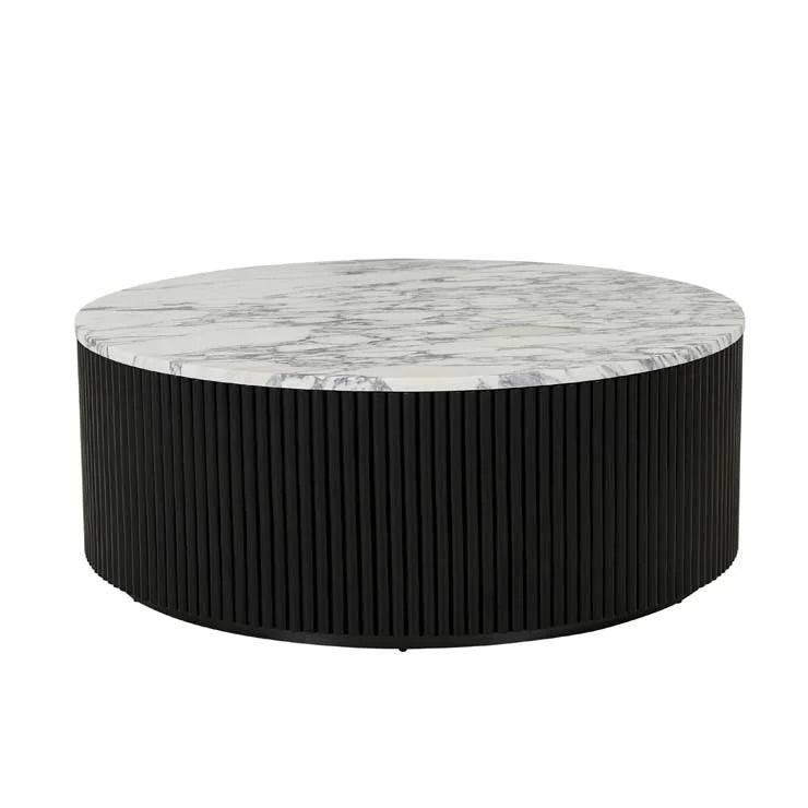 Benjamin Ripple Marble Coffee Table White/Black
