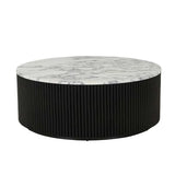 Benjamin Ripple Marble Coffee Table White/Black
