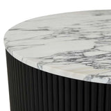 Benjamin Ripple Marble Coffee Table White/Black