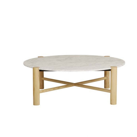 artie coffee table white marble