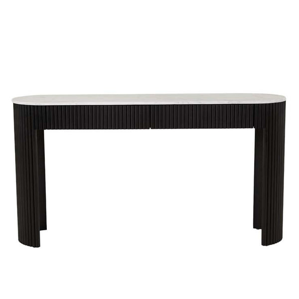 Benjamin Ripple Grand Marble Console Black – the design library