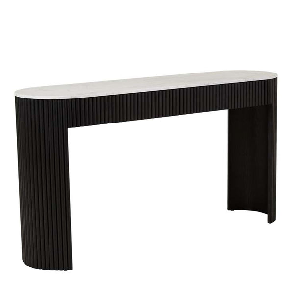 Benjamin Ripple Grand Marble Console Black – the design library