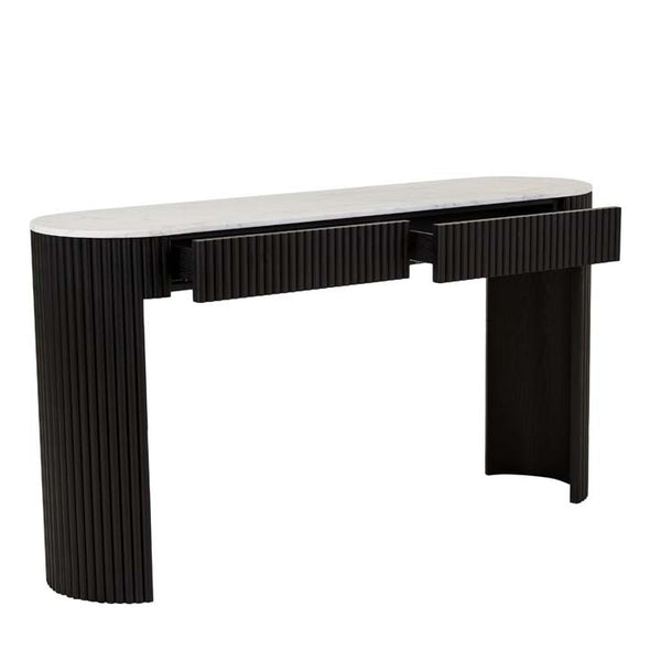 Benjamin Ripple Grand Marble Console Black – the design library