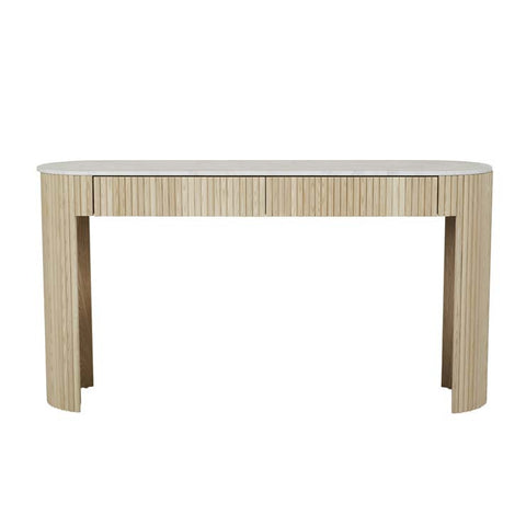 Benjamin Ripple Grand Marble Console Natural Ash
