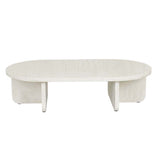 Amara Curve Oval Coffee Table Natural Travertine