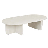 Amara Curve Oval Coffee Table Natural Travertine