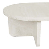 Amara Curve Oval Coffee Table Natural Travertine