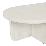 Amara Curve Oval Coffee Table Natural Travertine