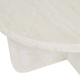 Amara Curve Oval Coffee Table Natural Travertine