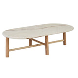 Artie Oval Marble Coffee Table Natural/Brown Vein