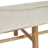 Artie Oval Marble Coffee Table Natural/Brown Vein