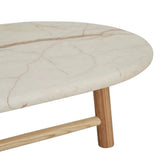 Artie Oval Marble Coffee Table Natural/Brown Vein