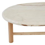 artie oval marble coffee table natural/brown vein