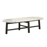 Artie Oval Marble Coffee Table Black/Ocean