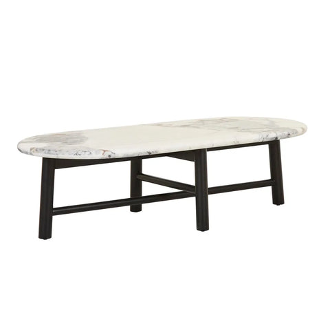 artie oval marble coffee table black/ocean
