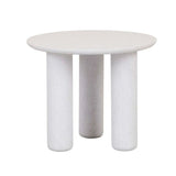 artie pillar side table white speckle