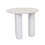 artie pillar side table white speckle