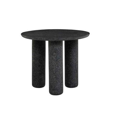 artie pillar side table black speckle