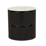 Benjamin Ripple Marble Bedside Table Black/White