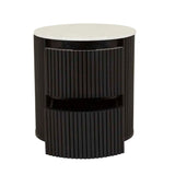 Benjamin Ripple Marble Bedside Table Black/White