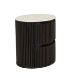 Benjamin Ripple Marble Bedside Table Black/White