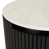 Benjamin Ripple Marble Bedside Table Black/White