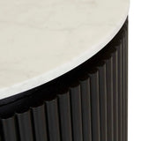Benjamin Ripple Marble Bedside Table Black/White