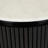 Benjamin Ripple Marble Bedside Table Black/White