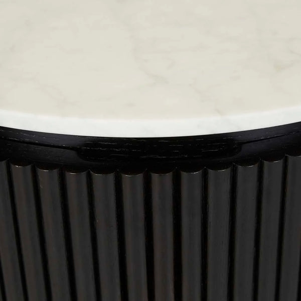 benjamin ripple bedside table black/white – the design library