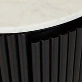 Benjamin Ripple Marble Bedside Table Black/White